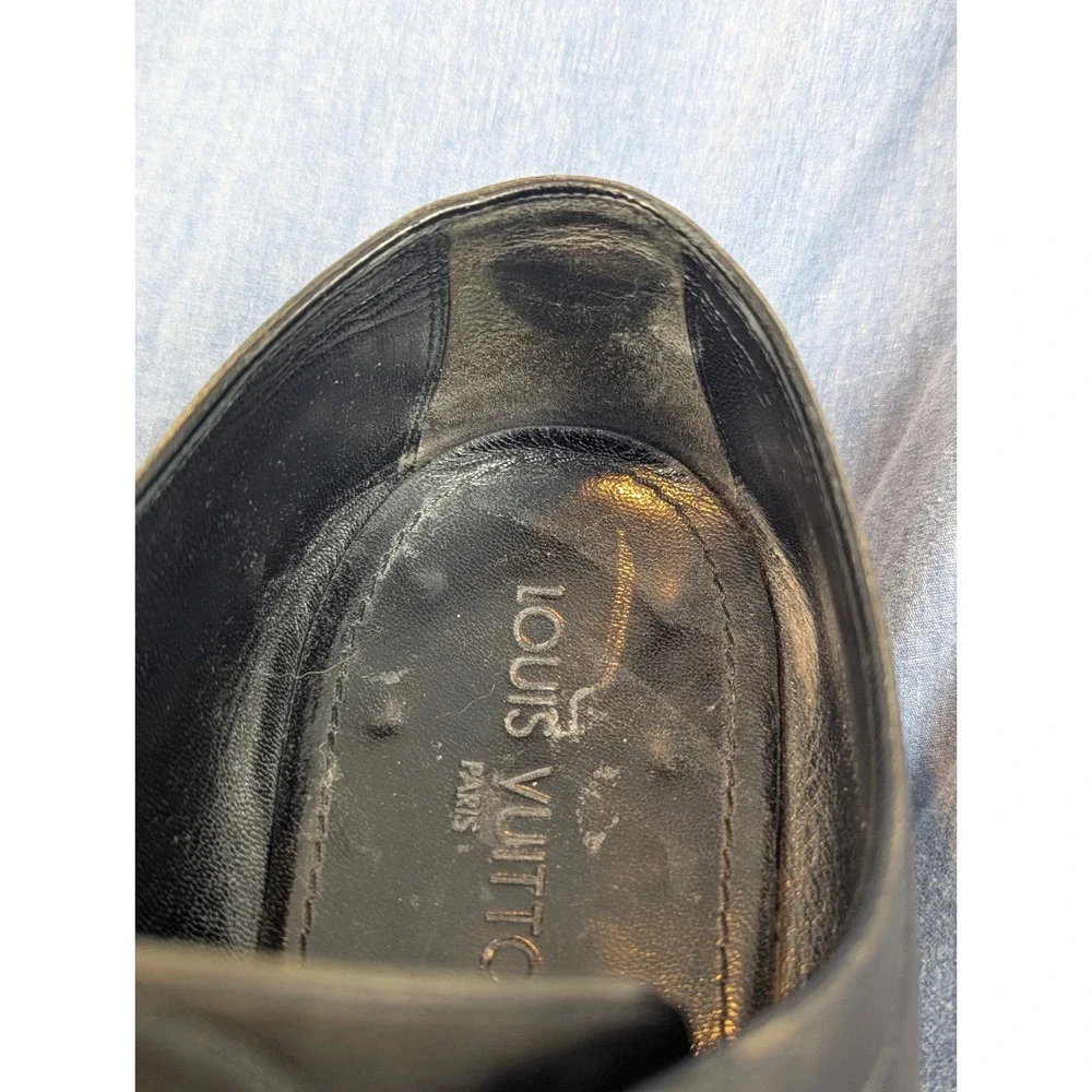 Louis Vuitton Mens Black Leather Epi Derby Shoes Made in Italy Size 9.5